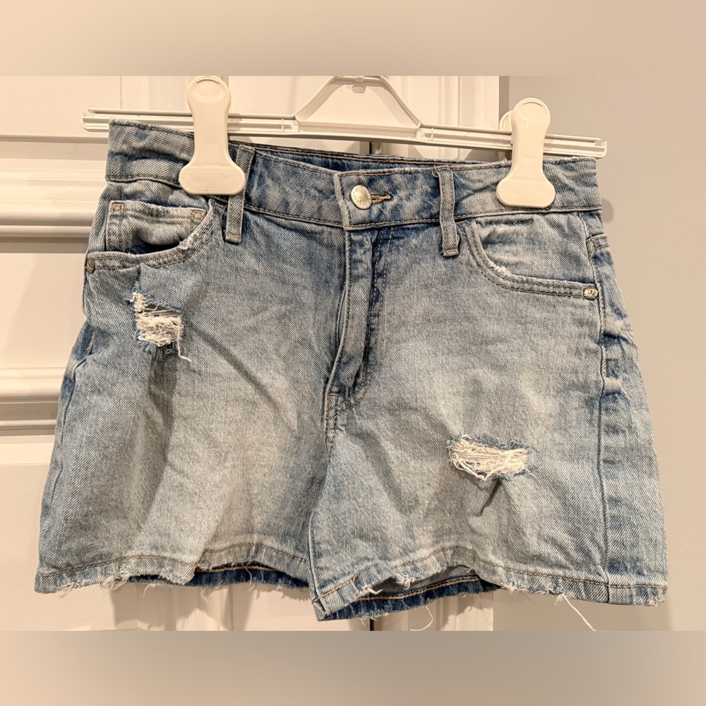 Art Class Light Blue Distressed Kids Shorts